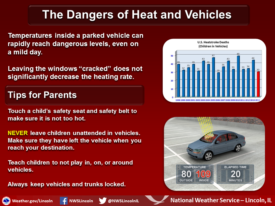 The dangers of heat and vehicles